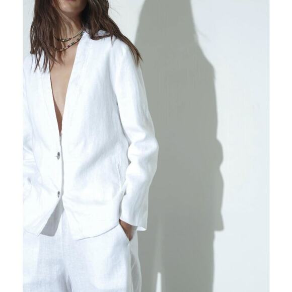 Xirena Layla White Linen Jacket Size XS New - Picture 4 of 16